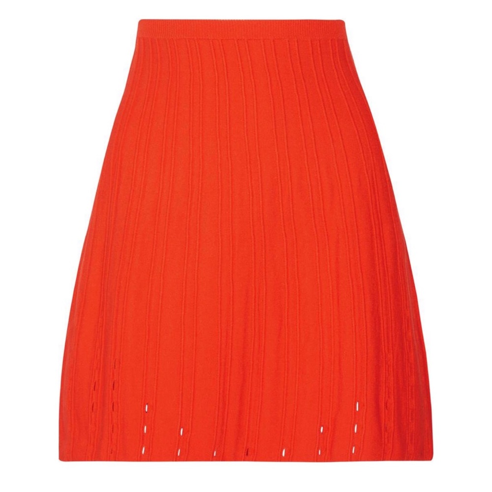 Tanya Tayler Ribbed Knit Red Vick Sweater Skirt M